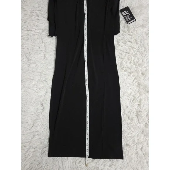 Express Women's Maxi Dress Small Sexy Cocktail Black Long Side Split NWT Bodycon - Picture 8 of 10